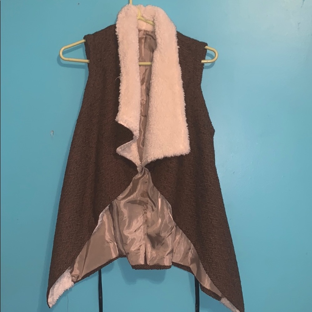 Knit Vest with Faux Fur